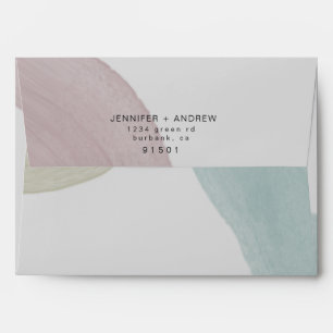 Sérénité Moderne   Enveloppe de mariage avec adres