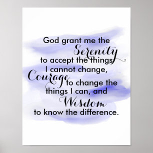 Sérénité poster de prière citation aquarelle desig