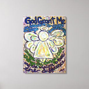 Sérénité Prière Ange Peinture Toile Enveloppée Art