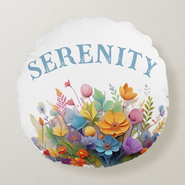Serenity and Peace  Round Pillow (Front)