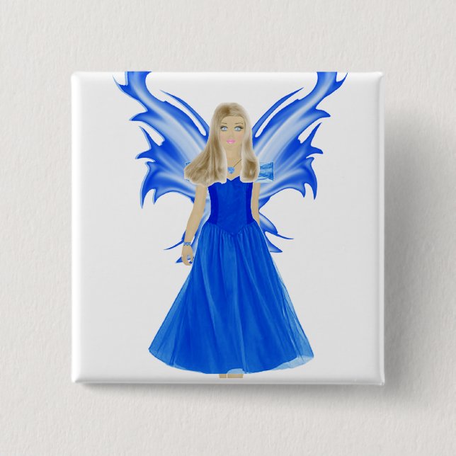 Serenity Angel 2 Inch Square Button (Front)
