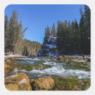 Serenity at the 5th Bridge - Athabasca River  Square Sticker