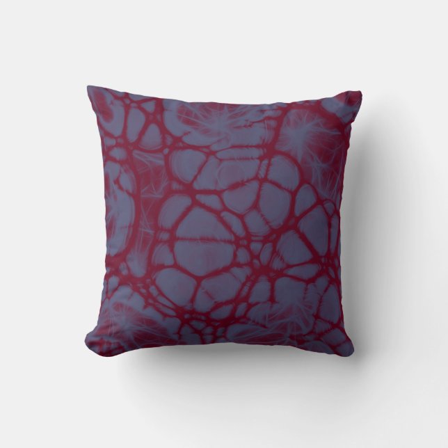 serenity blue burgundy abstract Throw pillow (Front)