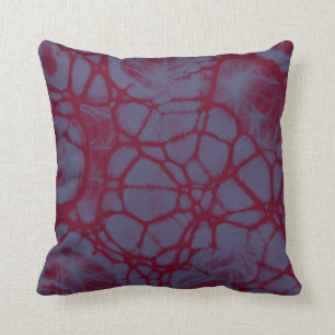 serenity blue burgundy abstract Throw pillow