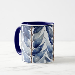 Serenity Blue Leaf Mug