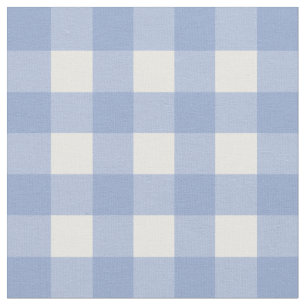 Serenity Blue & White Gingham Check Fabric