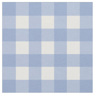 Serenity Blue & White Gingham Check Fabric