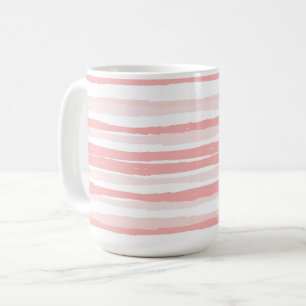 Serenity Boho Blush Pink Organic Stripes Coffee Mug