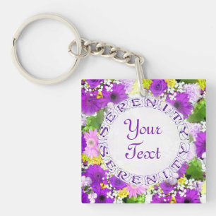 Serenity Bouquet Floral AcrylicTemplate keychain