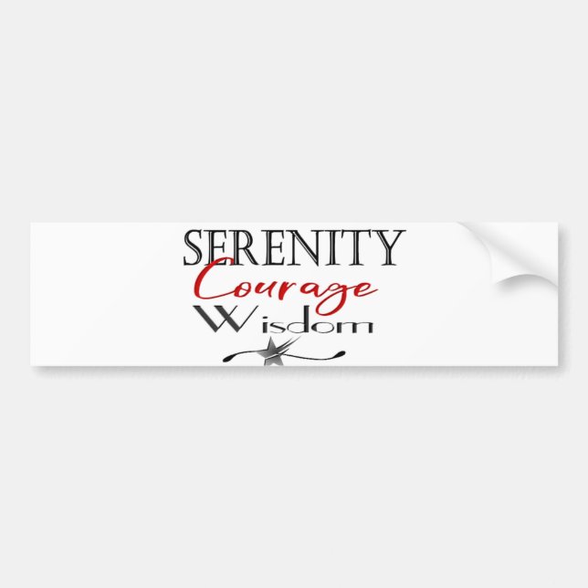 Serenity Courage Wisdom Bumper Sticker (Front)