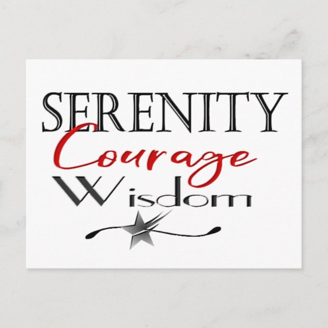Serenity Courage Wisdom Postcard (Front)