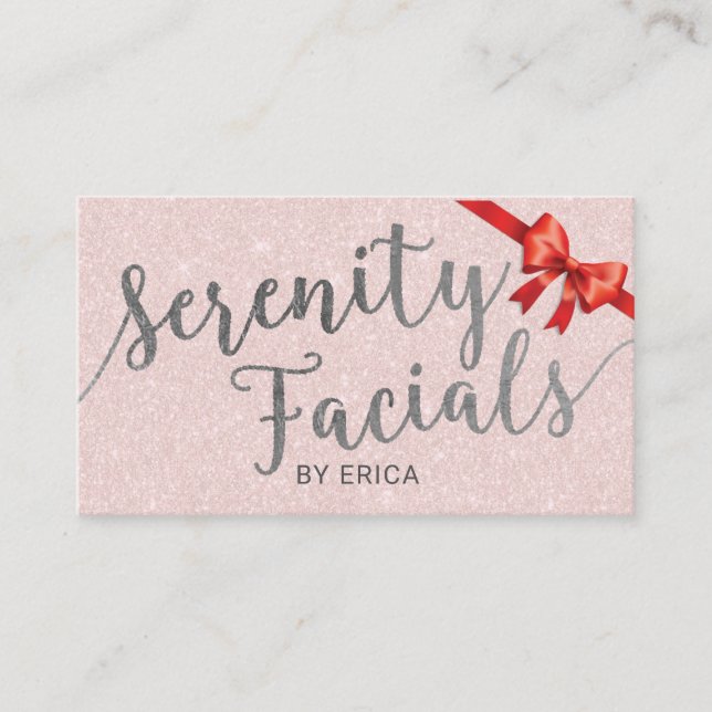 Serenity Facials Skincare Salon Spa Aesthetician Referral Card (Front)