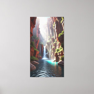 Serenity Falls : Majestic Canyon Escape Canvas Print