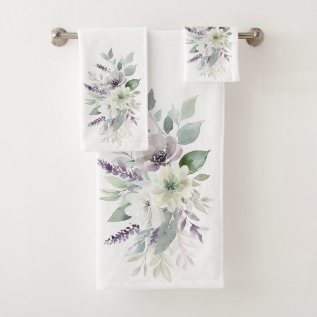 Serenity Floral serviette de bain Trio (En situation)