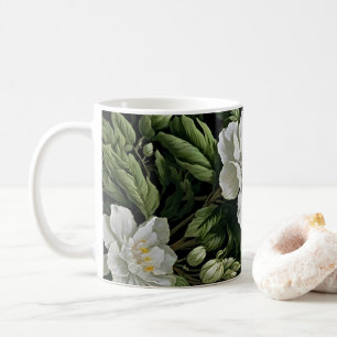 Serenity from Every Sip: Exotic Floral Foliage Coffee Mug