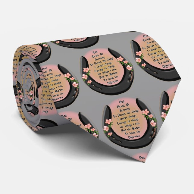 Serenity Grey Horseshoe Tie (Rolled)