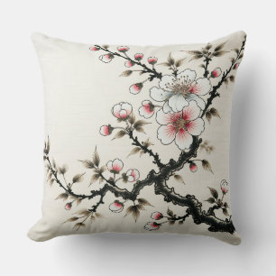 Serenity in Bloom – Cherry Blossom Branch Throw Pillow