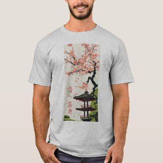 Serenity in Bloom: Japanese Garden T-Shirt Design
