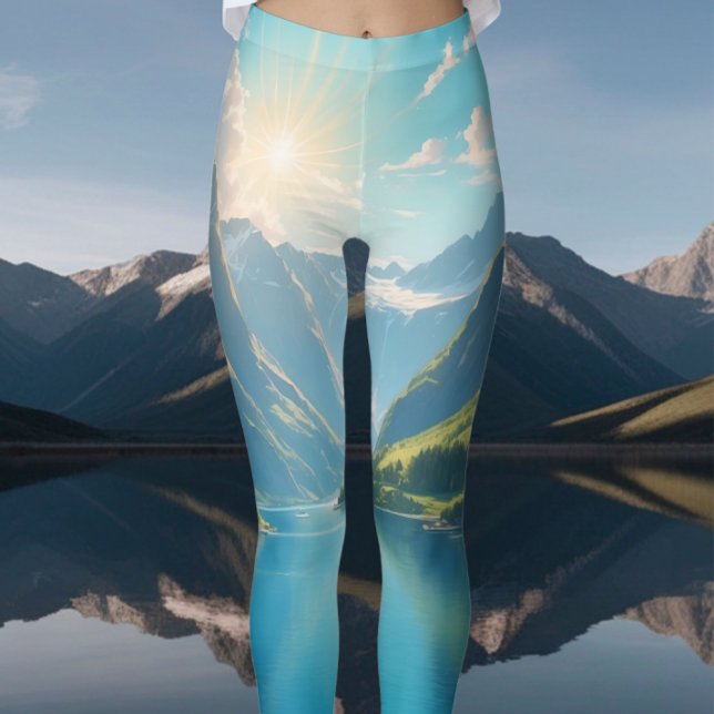 Serenity in Fjords Scenic Leggings (Creator Uploaded)