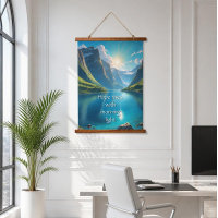 Serenity in Fjords Wood Topped Wall Tapestry