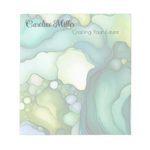 Serenity in Green Abstract Flowing Forms Notepad