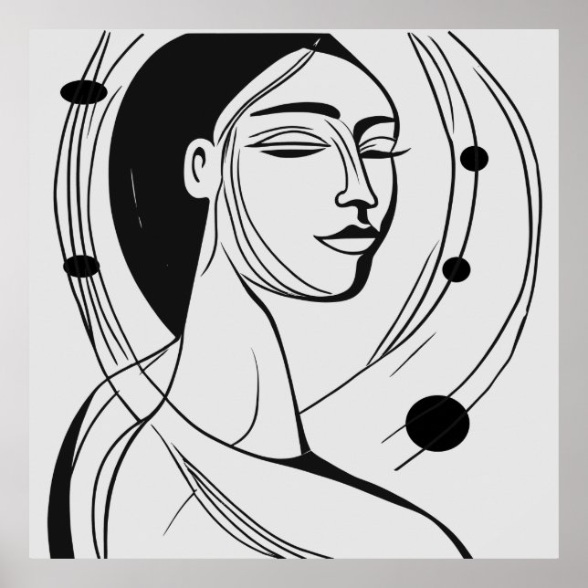 Serenity in Lines: Contemporary Minimalism Poster (Front)