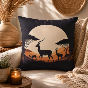 Serenity in Motion Antelope-Inspired Throw Pillow