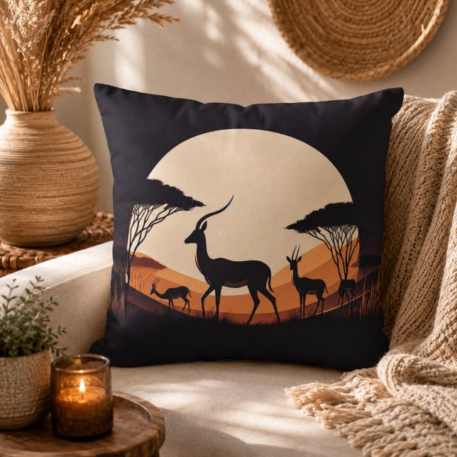 Serenity in Motion Antelope-Inspired Throw Pillow (Serenity in Motion Antelope-Inspired Throw Pillow)