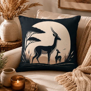 Serenity in Motion Antelope-Inspired Throw Pillow