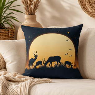 Serenity in Motion Antelope-Inspired Throw Pillow