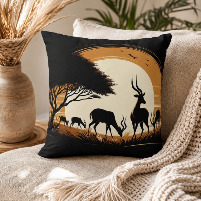 Serenity in Motion Antelope-Inspired Throw Pillow (Serenity in Motion Antelope-Inspired Throw Pillow)