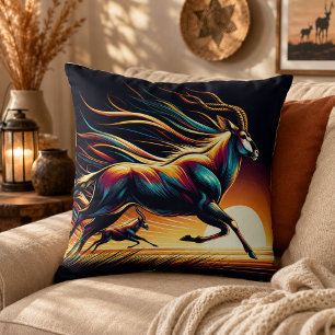 Serenity in Motion Antelope-Inspired Throw Pillow