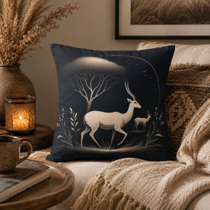 Serenity in Motion Antelope-Inspired Throw Pillow