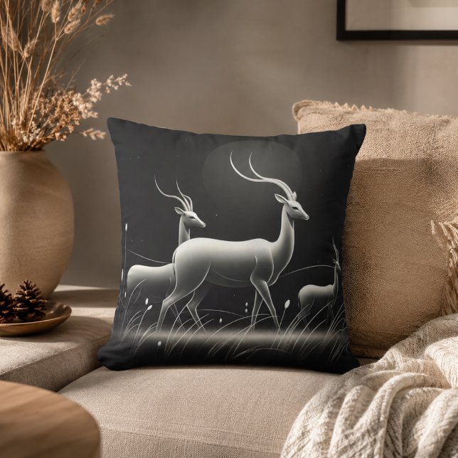 Serenity in Motion Antelope-Inspired Throw Pillow (Serenity in Motion Antelope-Inspired Throw Pillow)