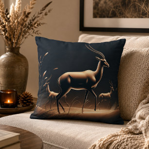 Serenity in Motion Antelope-Inspired Throw Pillow