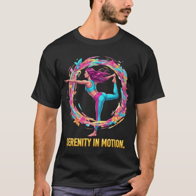 Serenity In Motion Bold Pop Art Yoga Dancer Pose F T-Shirt (Front)