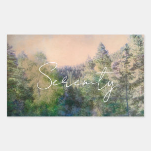 serenity in nature mountain pine trees landscape sticker