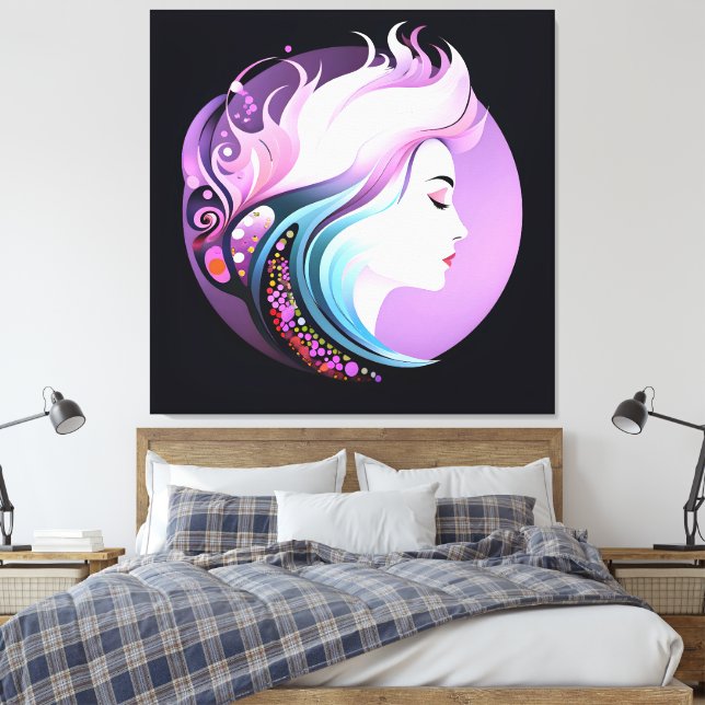"Serenity in Style" Women's Beauty     Canvas Print (Insitu(Bedroom))