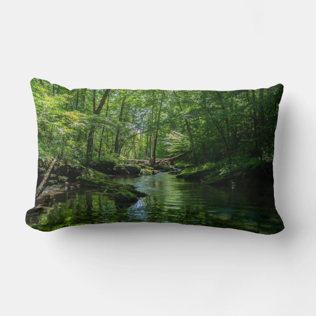 Serenity in the forest  lumbar pillow (Front)
