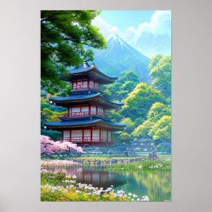 Serenity in the Pagoda Poster
