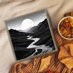Serenity in the Valley: A Black and White Art Photo Print