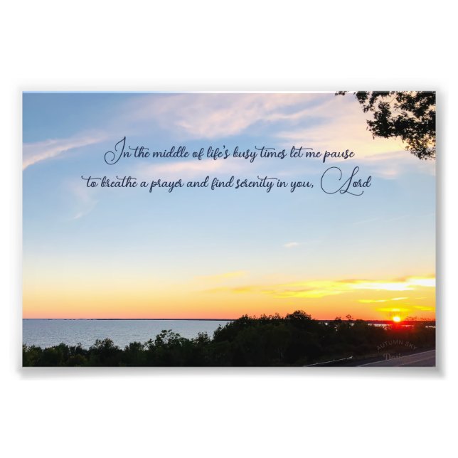 Serenity Inspirational Sunset Photographie (Devant)