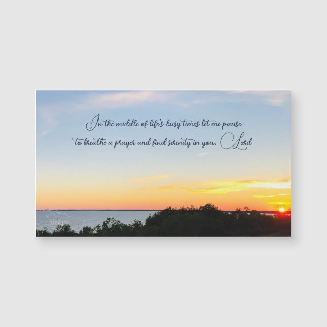 Serenity Inspirational Sunset Photography Magnet (Front)