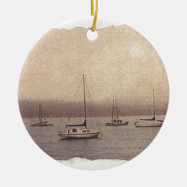 Serenity Lake Ceramic Ornament (Front)