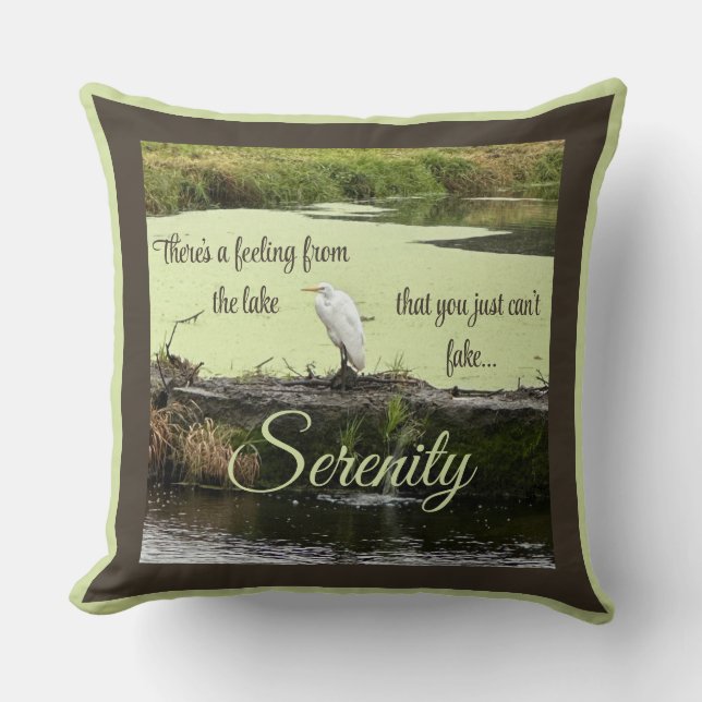 Serenity Lakehouse Throw Pillow (Front)
