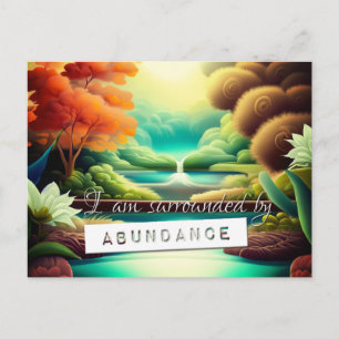 Serenity Law of Attraction Abundance Affirmation Postcard