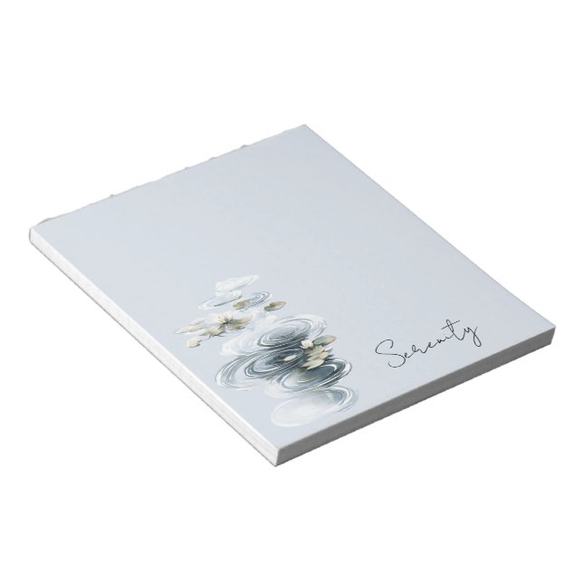 Serenity Lotus Flowers Lilypads Notepad (Angled)