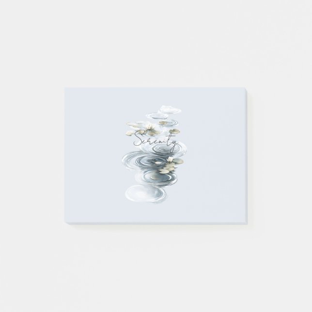 Serenity Lotus Flowers Lilypads Post-it Notes (Front)