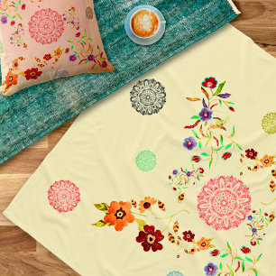 Serenity Mandalas Watercolor Bliss Fleece Blanket
