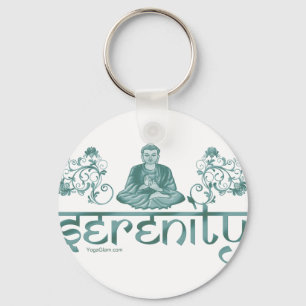 serenity meditation green keychain